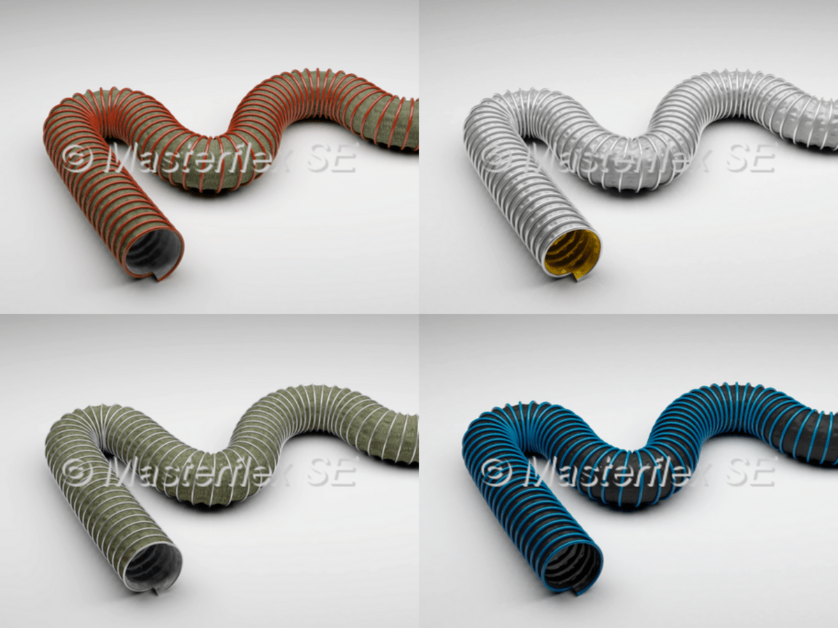 Exhaust hoses - for low temperature and high temperature exhaust extraction up to 1100C